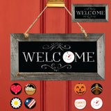 Wooden Welcome Sign for Every Season with Changeable Designs for Each Season