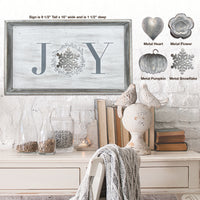 The Joy Of Every Season Wall  Decor with 4 Shaped Metal Seasonal Pieces for Hanging