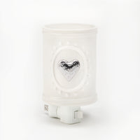 White Ceramic Plug in Wax Warmer with 5 Interchangeable Metal Seasonal/Decor Magnets.